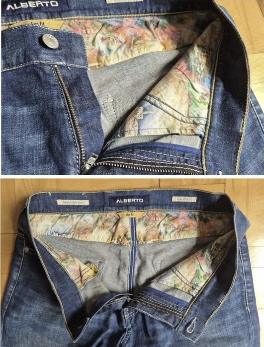 Blugi Bărbați Alberto - Handcrafted, Slim Compact Denim - W33/L32