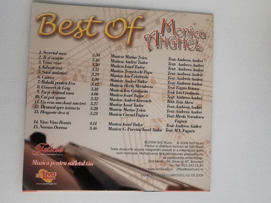 Cd Monica Anghel best of muzică Româneasca