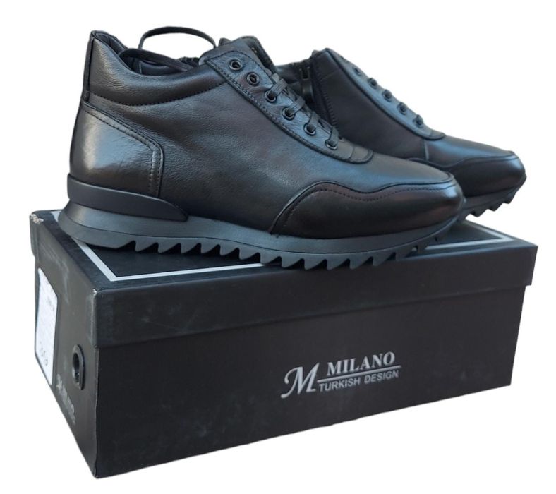 Кроссовки мужские натуральная кожа Натуральный мех  зима