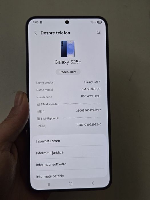 Vand/schimb Samsung S25 Plus 256gb