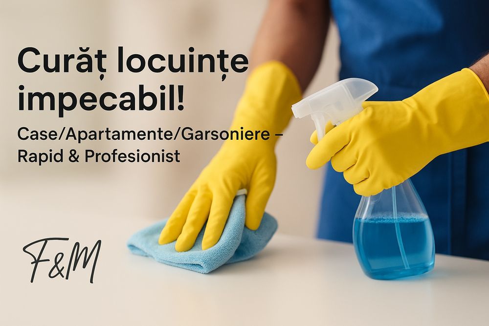 Curățenie completă - apartamente/ garsoniere - pret corect
