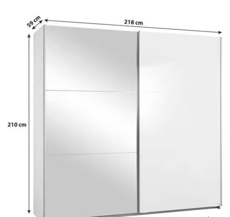 Garderoba noua oglinda și alb lucios