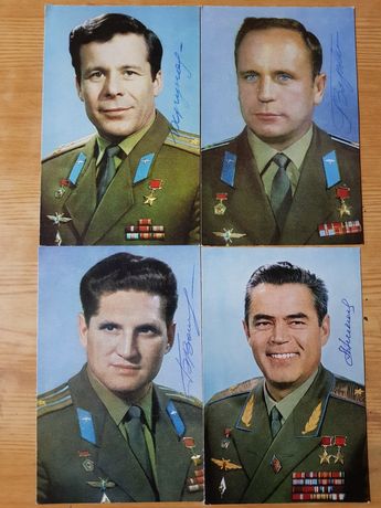 Подписные открытки 19 штук Автографы Космонавтов Цена за все.