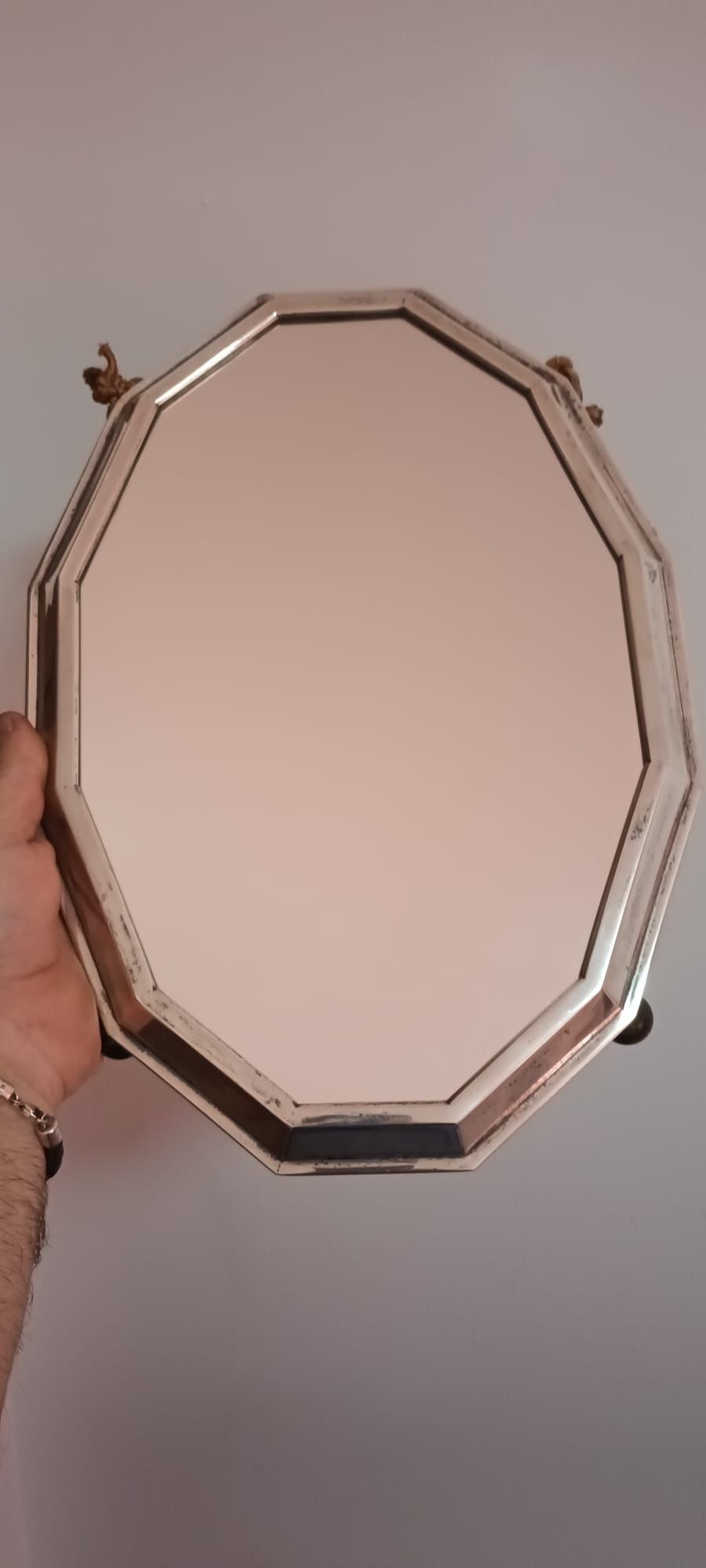 Oglinda veche cu rama din argint masiv 800