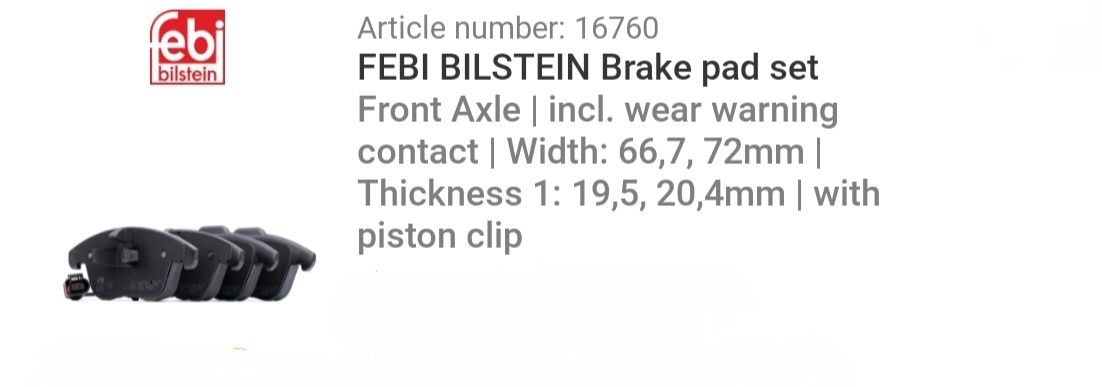НОВИ! Дискове и накладки Febi Bilstein за VW, Skoda, Audi, Seat (ВАГ)