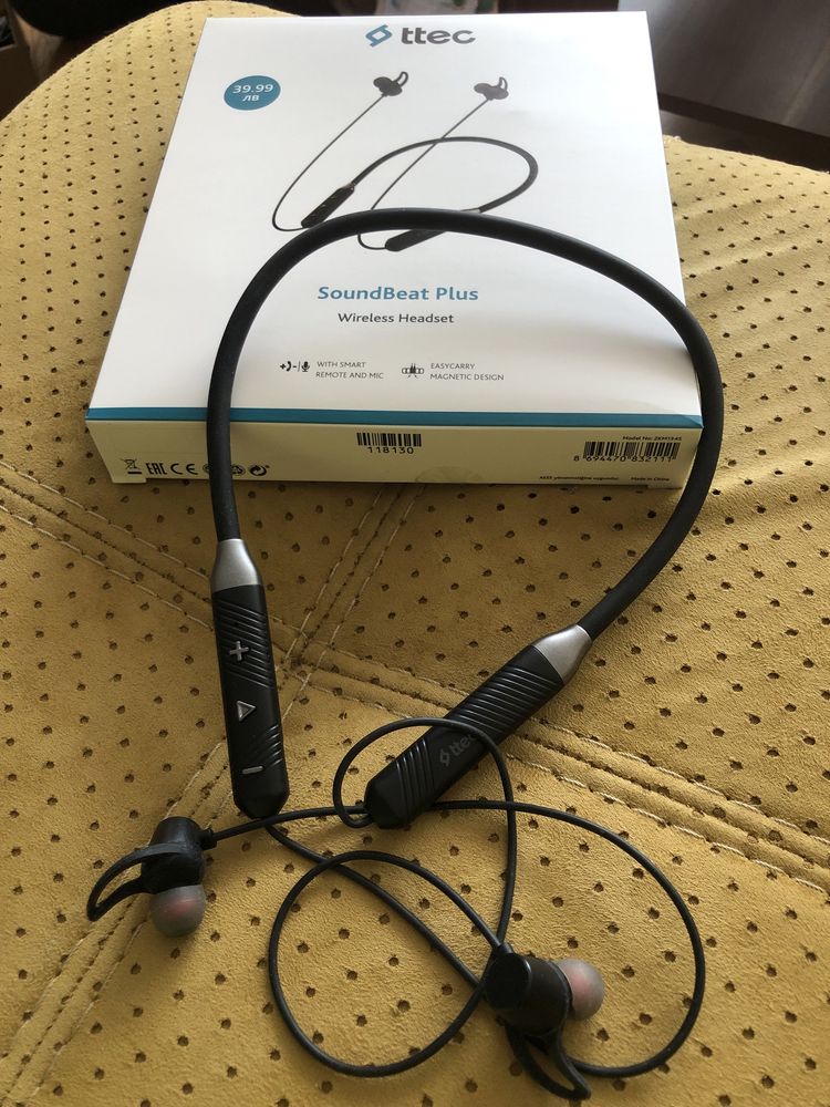 Ttec SoundBeat Plus – Безжични слушалки, чист звук, 12ч батерия