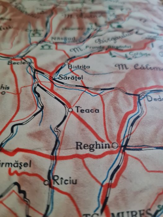 Harta turistica a  Romaniei R. P. R din anul 1958, oras Stalin