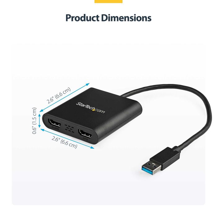 Adaptor USB3.0 la Dual HDMI, Convertor USB la 2 Monitoare HDMI Windows