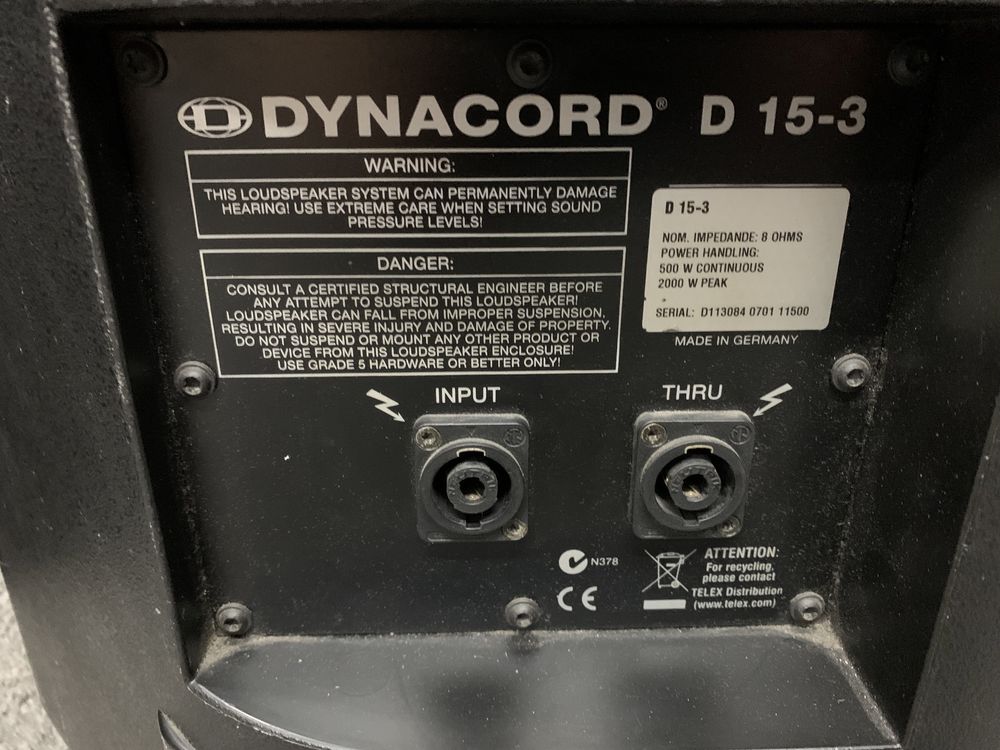 Vand doua boxe Dynacord D15-3 - impecabile! (XA / FBT / RCF)