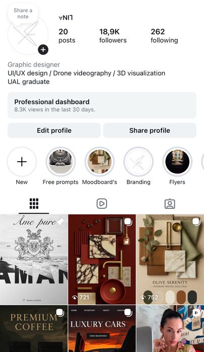 Продавам Instagram профил - 18,9к реални последователи / Графичен диза
