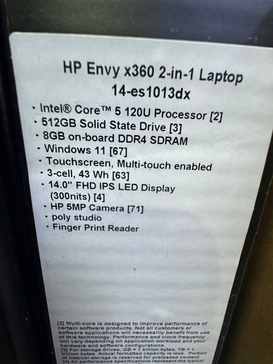 HP envy core 5 120u new model