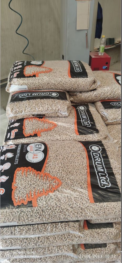 Пелети от иглолистна дървесина DRUM PREMIUM PELLET EN PLUS A1