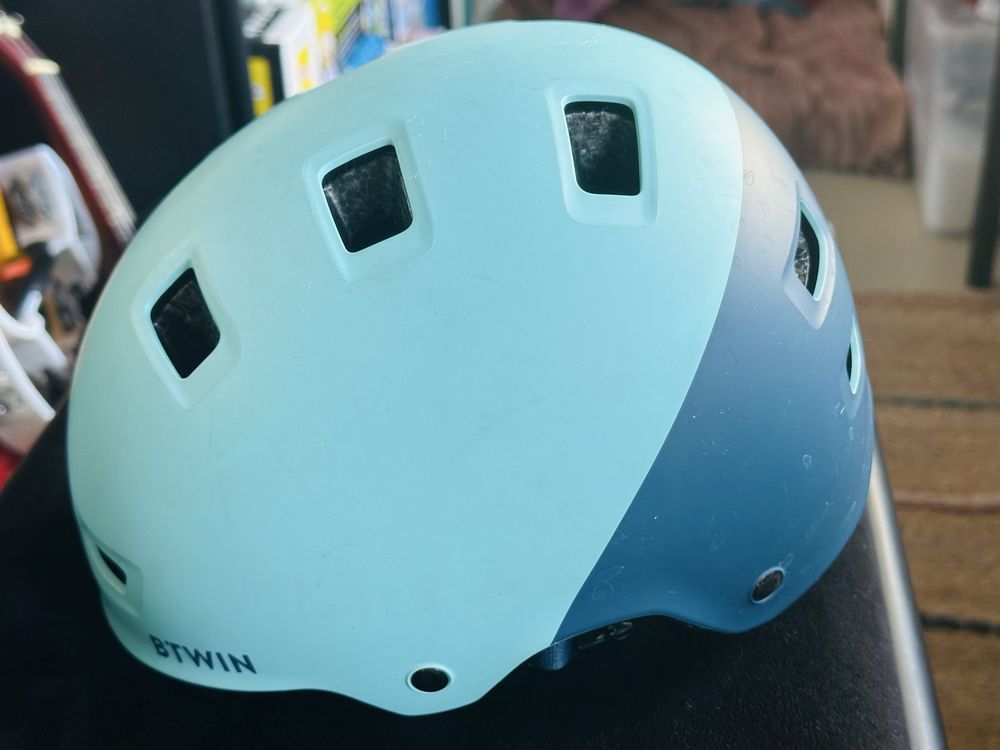Cască ciclism B-Twin Teen 520 Blue