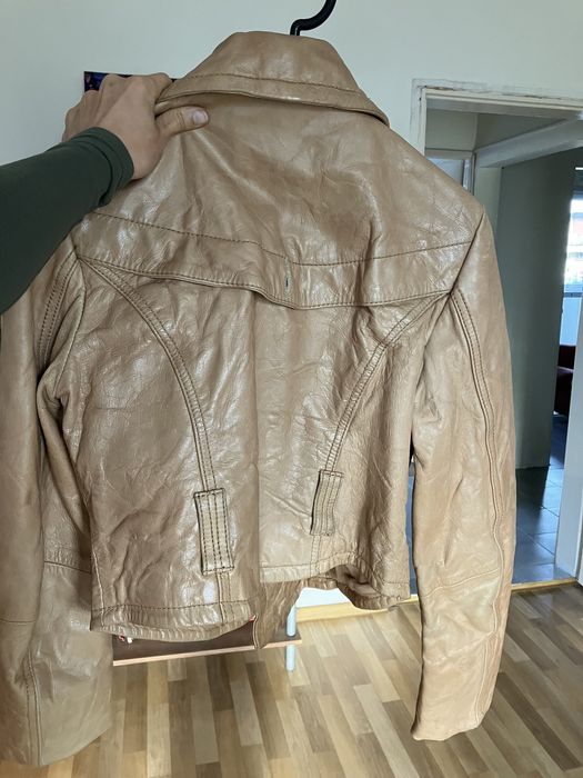 Късо яке естествена кожа