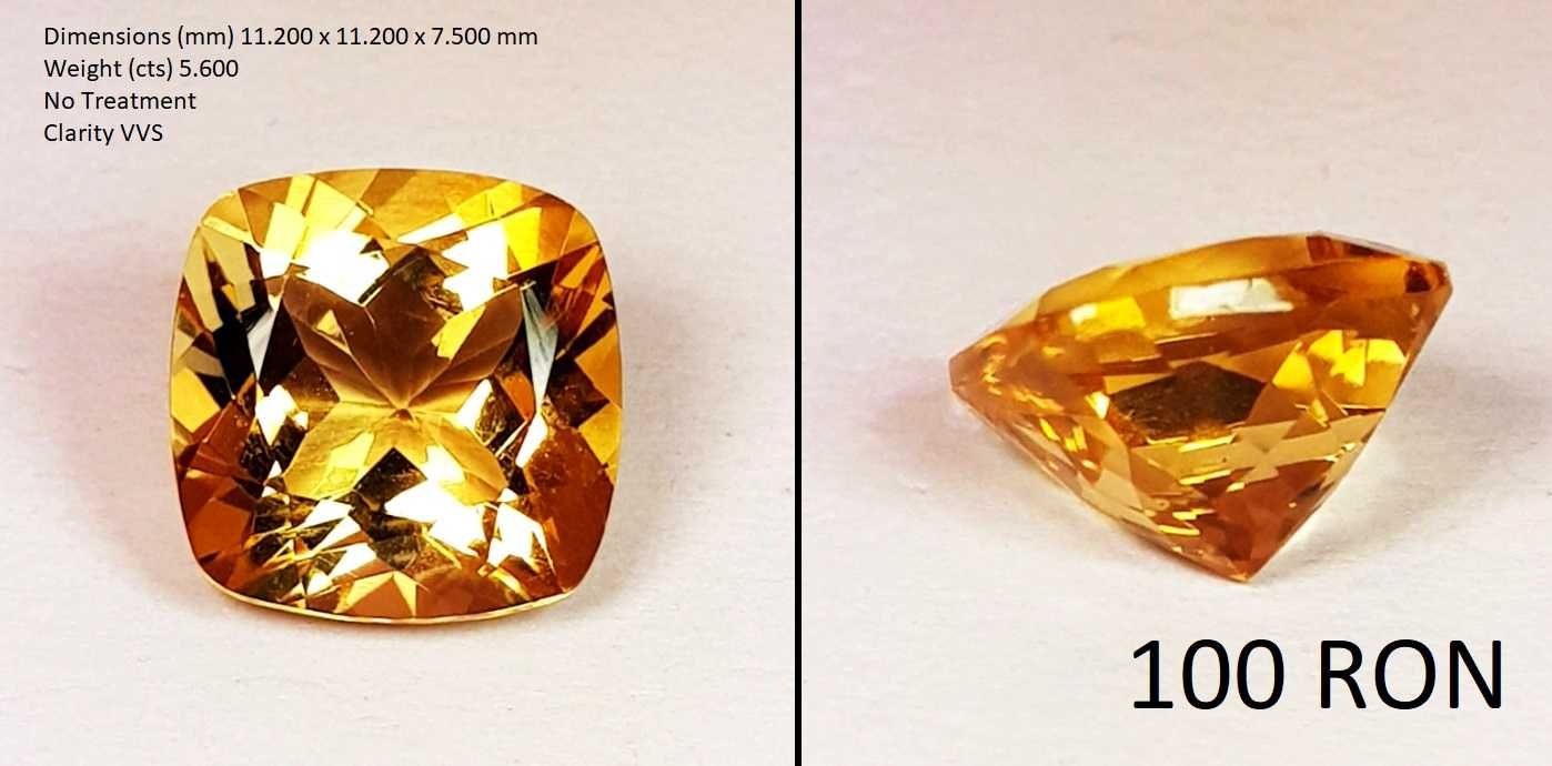 Citrina naturala 5 - 8 ct Origine : Madeira   aur argint diamant 18k