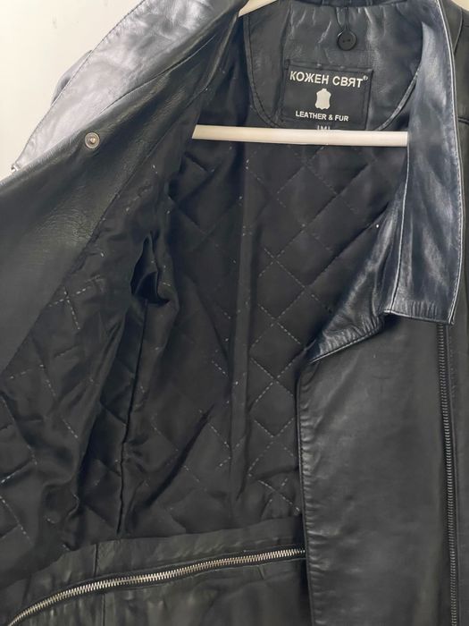 Ново черно кожено дамско яке