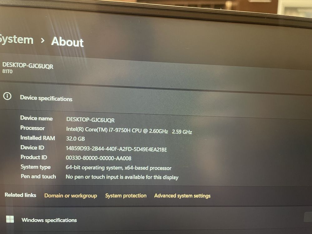 Laptop Gaming Lenovo Legion Y540 – i7, 32GB RAM, GTX 1650