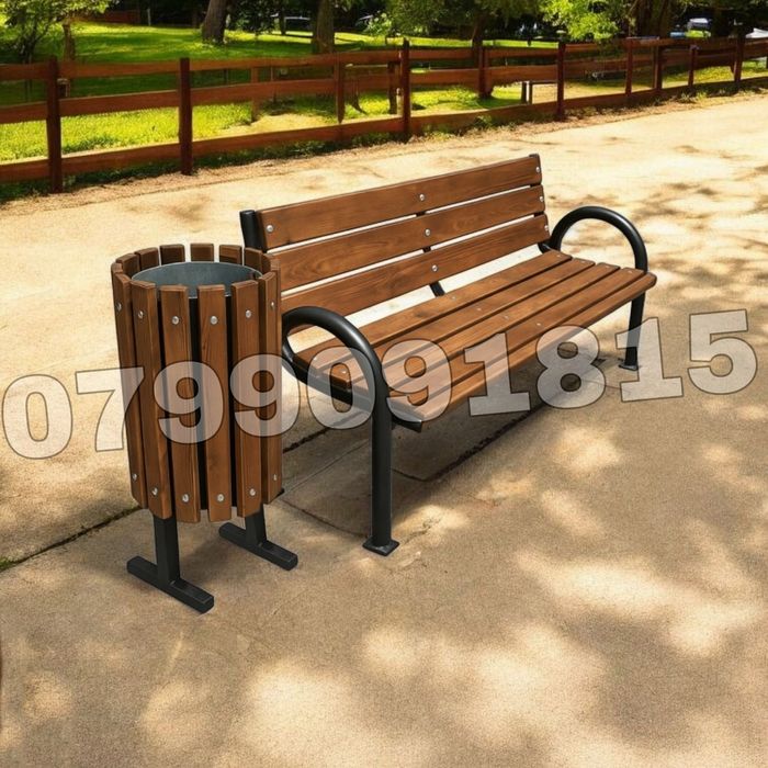 Banca și cos de gunoi pentru PARC / GRADINA ( spatiu verde )