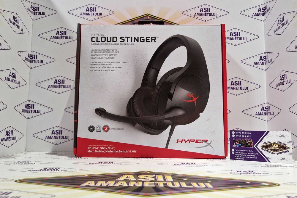 Casti Gaming cu fir AQIRYS Sagitta Black si HyperX Cloud Stinger