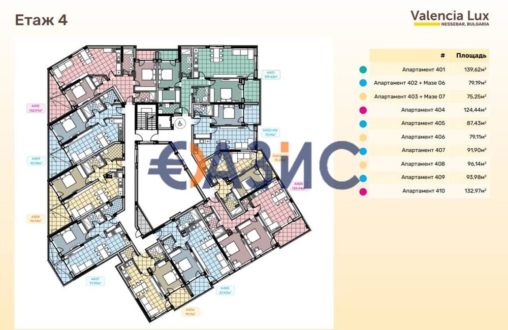 Двустаен апартамент в новия комплекс Valencia Lux на първа линия в