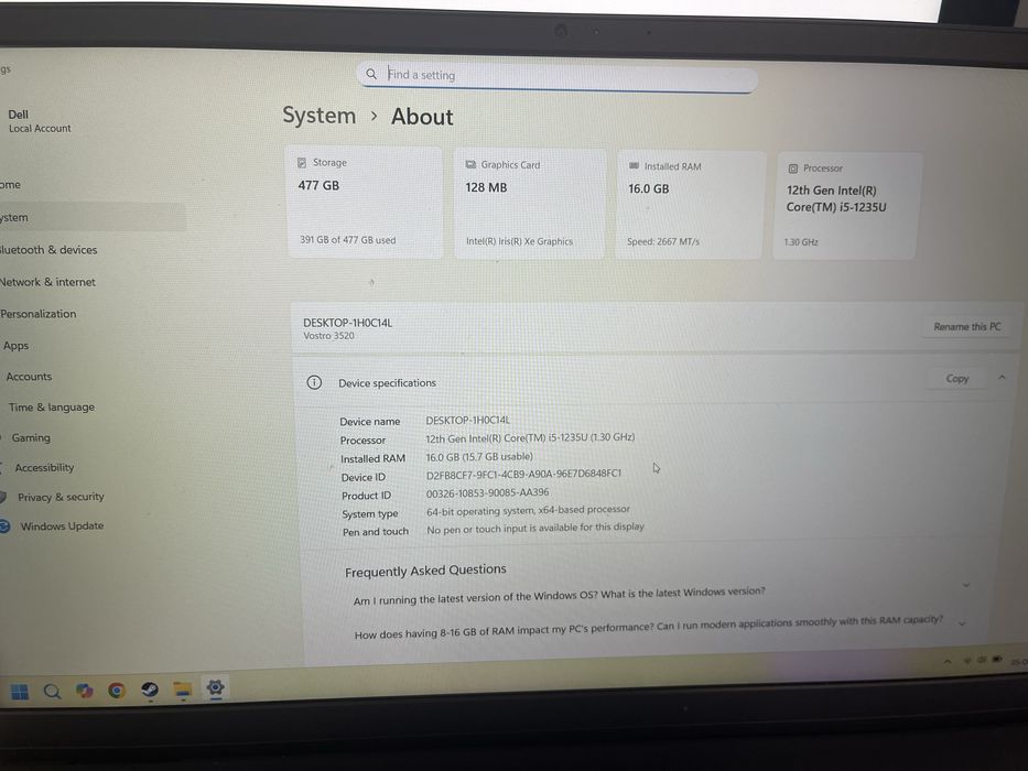 Desktop i5 32 gb ram