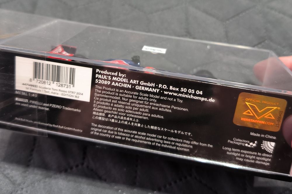 Max Verstappen Scuderia Toro Rosso STR7 1ste F1 2014 1:43 Minichamp