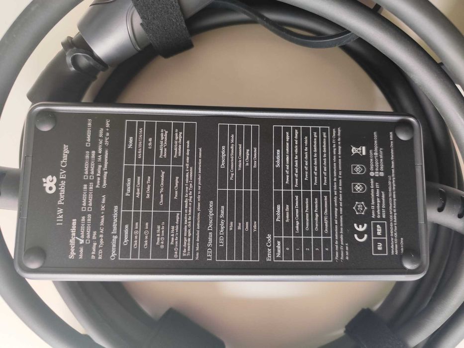 Мобилна зарядна станция 11 KW/16А Тип 2 с 5 метра кабел и App