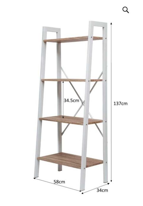 Стенен шкаф метал дърво индустриален дизайн отворена библиотека 137 см