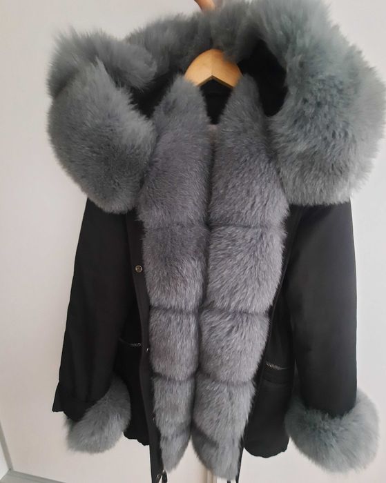 Geaca parka impermeabila blana naturala M
