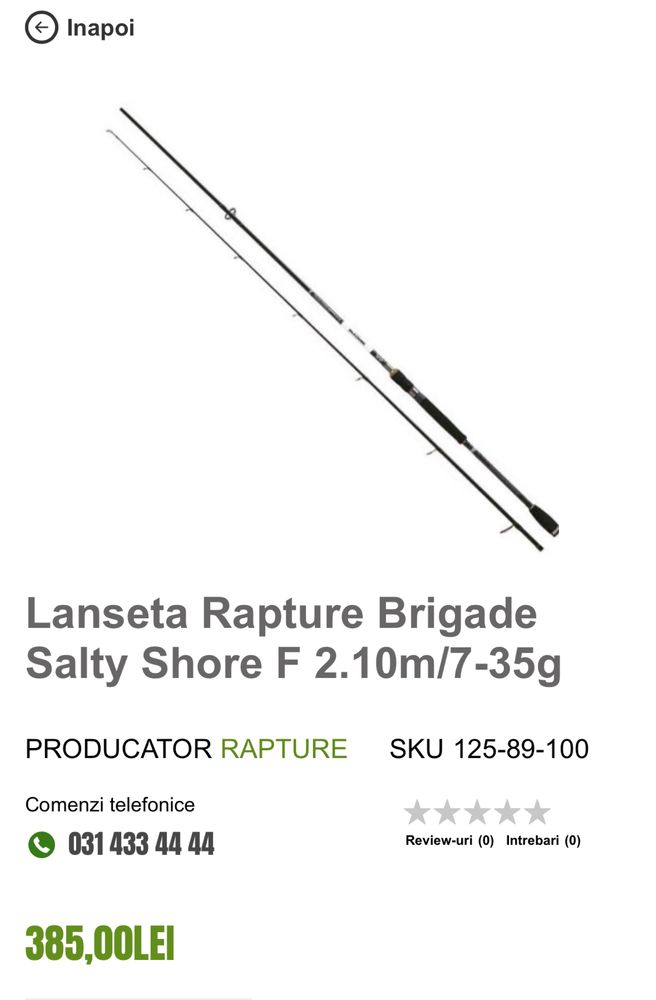 Lanseta Rapture Brigade 2,10mt / 7-35gr Salty Shore