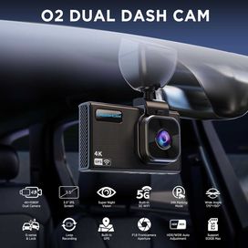 ONDASHCAM Dash Cam, 4K Dash Cam отпред и отзад, 5G WiFi, 3,5
