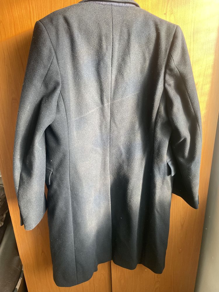 Palton din lana albastru marin