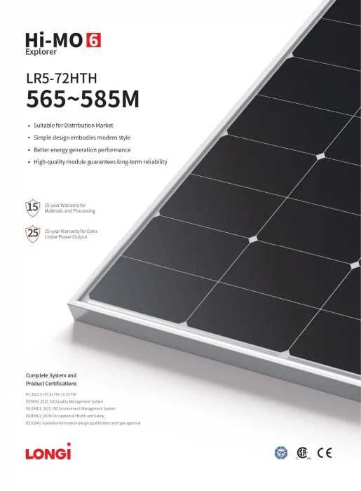 Palet panouri fotovoltaice LONGI Hi-MO6 570W
