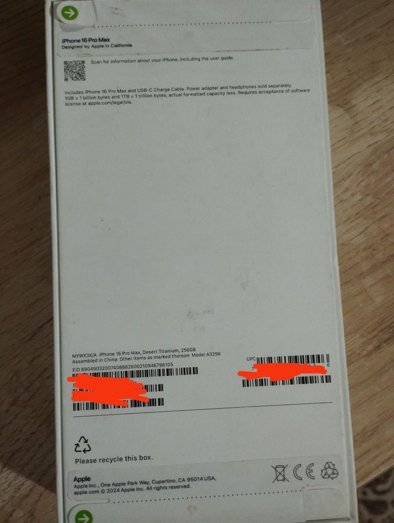 Iphone 16 pro max 256tali