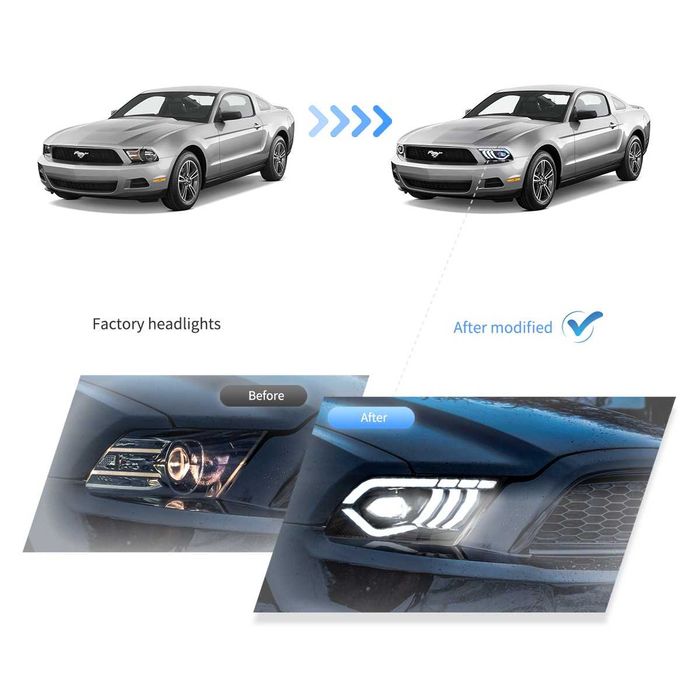 Комплект Full LED фарове за Форд Мустанг 2010 - 2014 USA Mustang