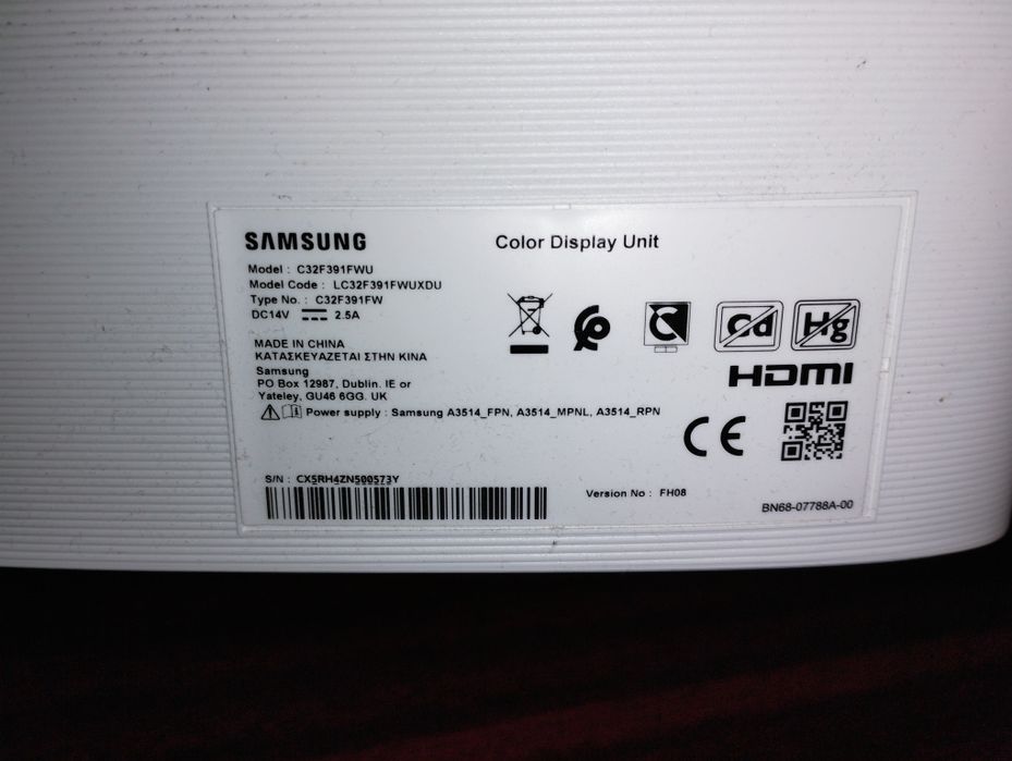 Monitor Samsung 32 inch curbat
