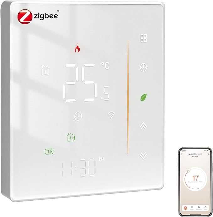 Termostat smart Zigbee MOES GA compatibil Alexa si Google Home