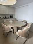 Masa dining diametru 160 + 6 scaune catifea