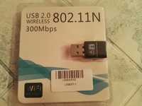 USB Адаптер за интернет, Wireless WiFi Adapter LAN 300M USB 2.0 802.11