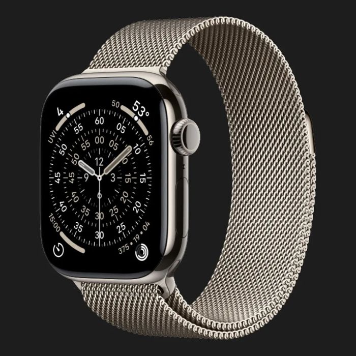 Apple watch 11 Titanium case 46mm Natural Melaniese loop