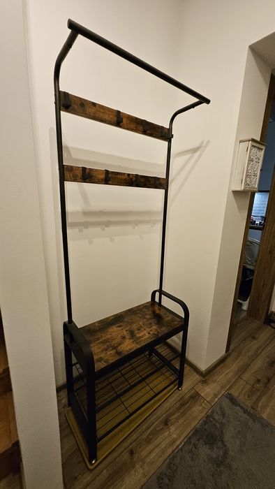 Vând cuier cu 2 rafturi pentru incaltaminte, Vasagle, banca, pal si me