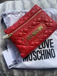 Нова LOVE MOSCHINO червена чанта с дълга дръжка