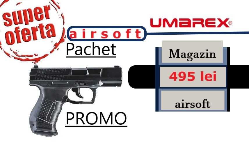 Pistol - pachet 495 lei UMAREX Walther P99 CO2 DAO airsoft