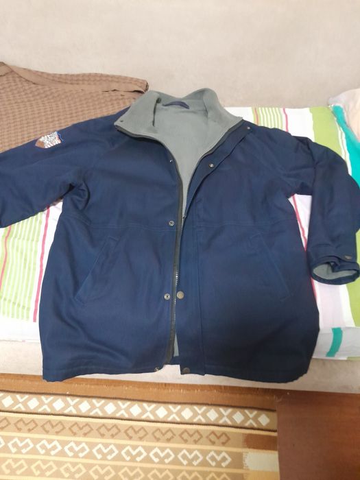 Куртка мужская ,темно-синего цвета в американском стиле, на флисе