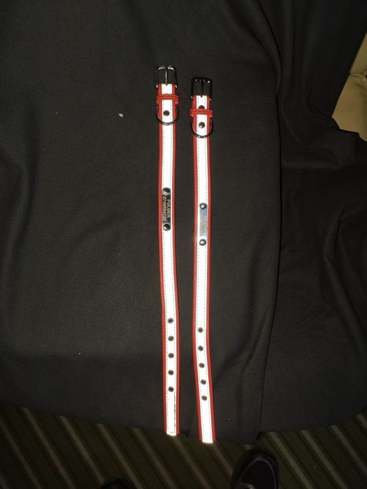 Zgardă piele câine reflectorizantă