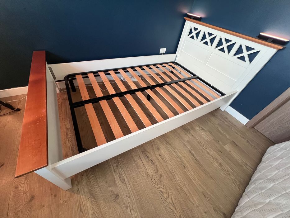 Pat cu somiera si saltea, 120x200, Mobexpert