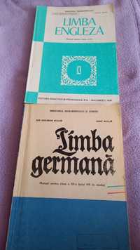 Vand 2 manuale școlare vechi de limba germana și engleza