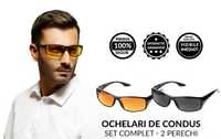 Set 2 ochelari HD Vision pentru condus zi-noapte protectie UV