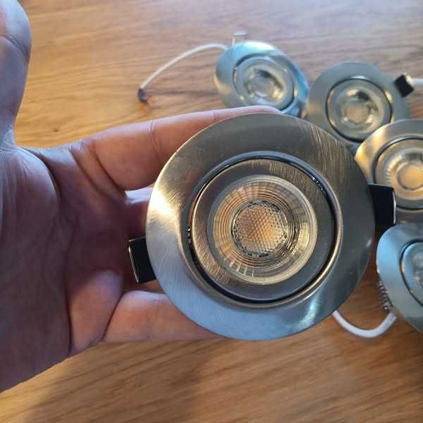 Комплект от 6 LED лунички за вграждане, димируеми, 10W, 2700K