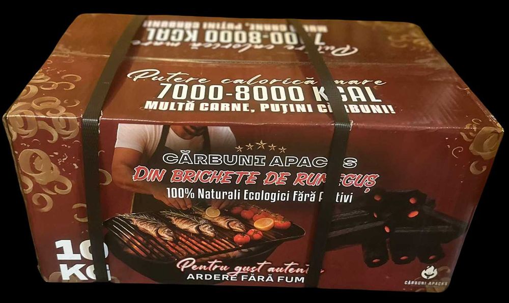 PACHET 1 Cutie Carbuni ROSII Lemn 10kg si 1 Cutie Lana de lemn